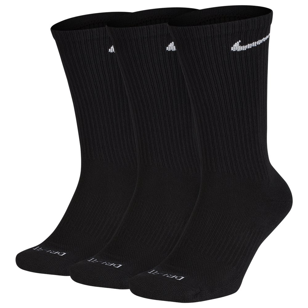 Nike 3 Pack Dri-FIT Plus Crew Socks - Black/White
