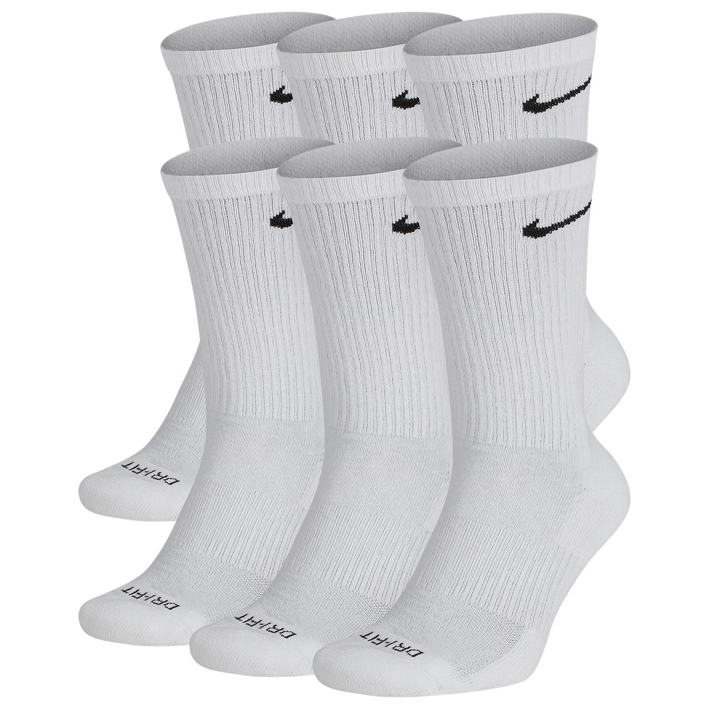 Nike 6 Pack Everyday Plus Cushioned Socks - Black/White